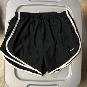 Nike Women's Black and White Athletic Shorts